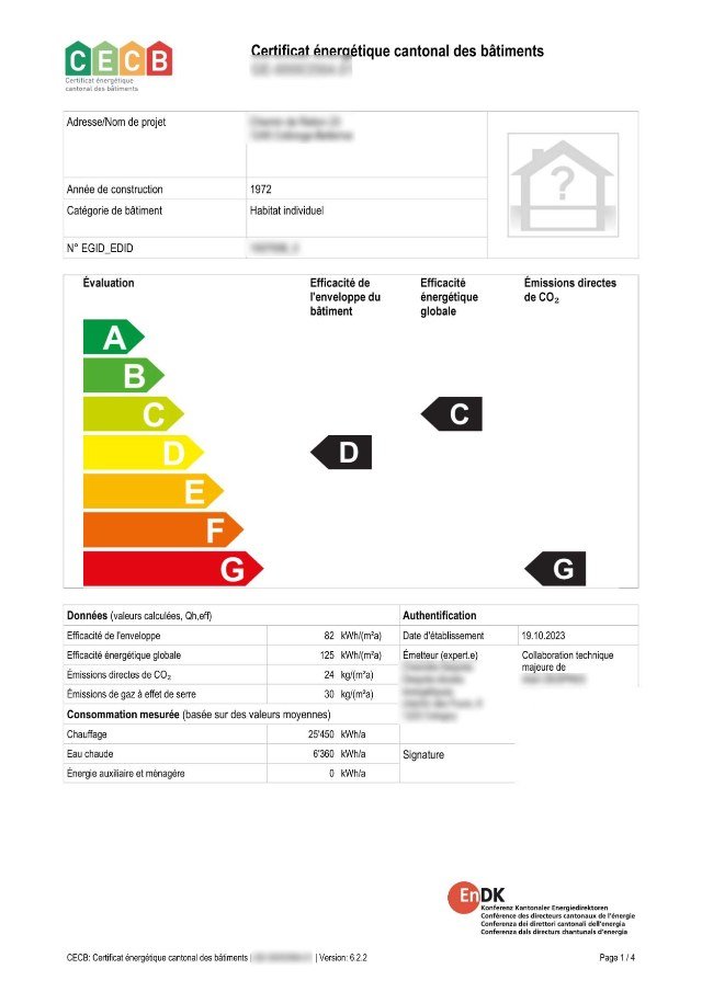 Exemple de fiche CECB vierge, page 1